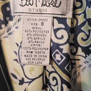 Bob Mackie Blue and Green Patterned Blazer